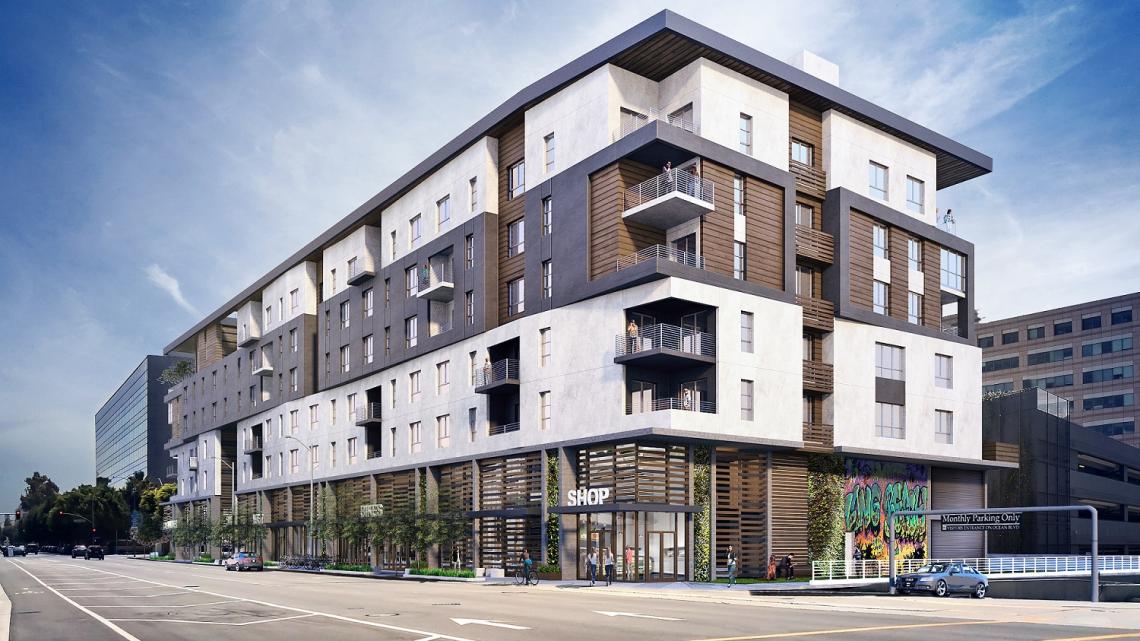 Sevenstory, 142unit apartment building fullyframed in Downtown Long
